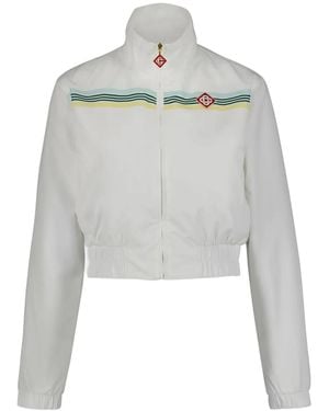 CASABLANCA Crochet-Trim Zip-Up Track Jacket - Grey