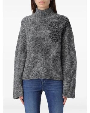 Liu Jo Flower-Appliqué Jumper - Grey