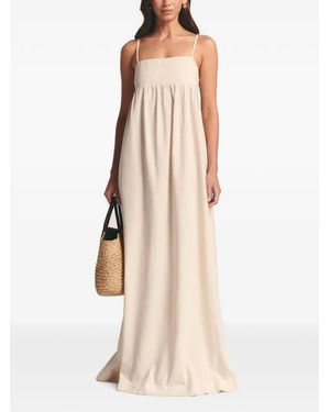 ST MRLO Aster Empire-Line Spaghetti-Strap Maxi Dress - Natural