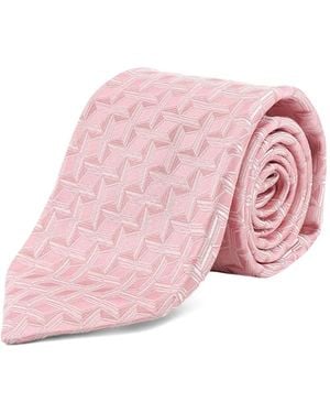 Kiton Corbata Con Motivo Geométrico - Rosa