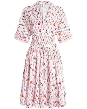 Genny Floral V-Neck Mini Dress - Pink