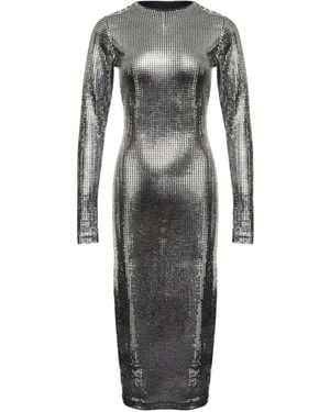 MM6 by Maison Margiela Long-Sleeve Midi Dress - Grey