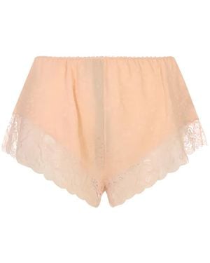Chloé Pantalones Cortos De Pijama Con Ribete De Encaje - Neutro