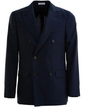 Boglioli Double-Breasted Pocket-Detail Blazer - Blue
