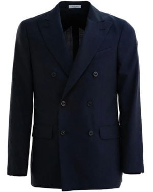 Boglioli Double-Breasted Pocket-Detail Blazer - Blue