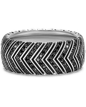 David Yurman Sterling Chevron Diamond Ring - White