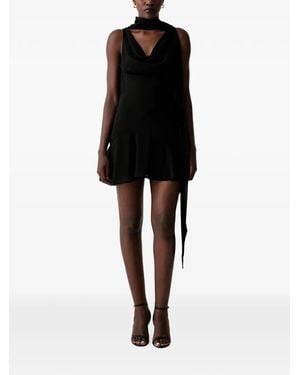 Never Fully Dressed Cowl-Neck Ruffled Dress - Black