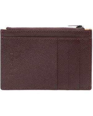 Doucal's Leather Card Holder - Purple