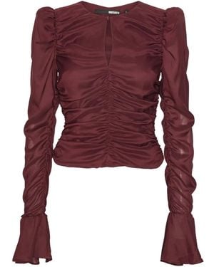 ROTATE BIRGER CHRISTENSEN Ruched Blouse - Red