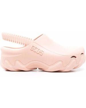 Gcds Ibex Logo-Embossed Slingback Clogs - Pink