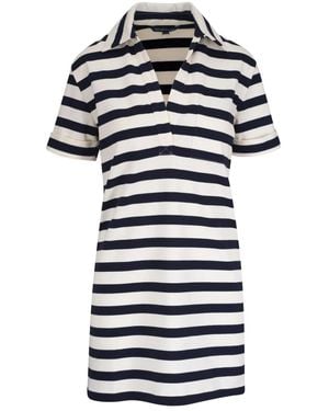 Veronica Beard Striped Polo Dress - Blue