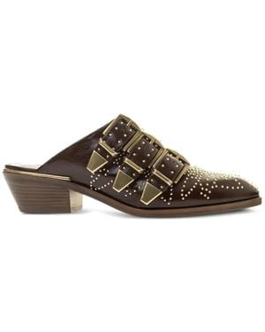 Chloé Sandalias Susan Con Aplique - Marrón