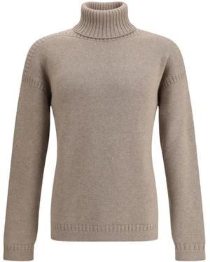 Loro Piana Tyne Ribbed-Knit Jumper - Grey