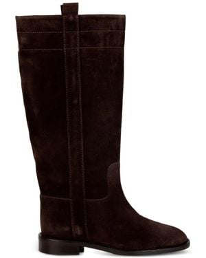 Status Suede Paneled Boots - Black