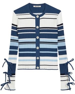 Ports 1961 Gestreifter Cardigan - Blau