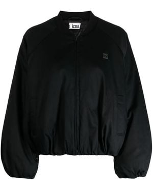 Izzue Bomber Con Placca Logo - Nero