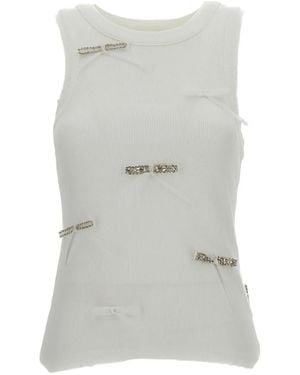 Des Phemmes Top de canalé con lazo - Gris