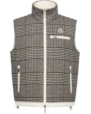 Moncler Prince Of Wales Check Gilet - Grey