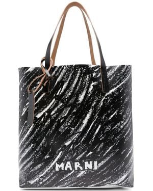 Marni Logo-Print Tote Bag - Black