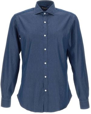 Barba Napoli Cotton Shirt - Blue