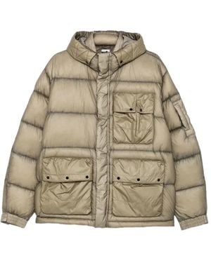 C.P. Company D.D. Shell Quilted Hooded Jacket - Natural