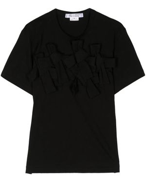 Comme des Garçons リボンディテール Tシャツ - ブラック