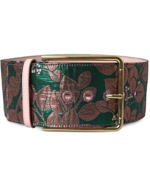 Dolce & Gabbana Cinturón Con Motivo Floral En Jacquard - Gris