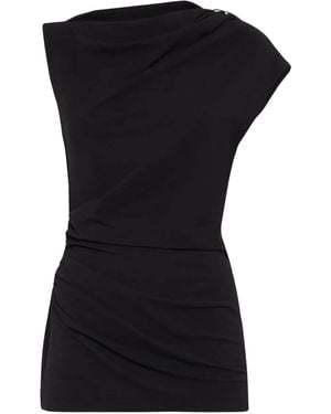 Brunello Cucinelli Ruched-Detail Top - Black