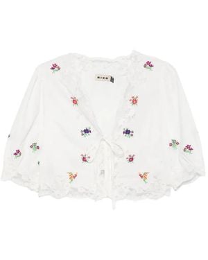RIXO London Top Ursula Con Bordado Y Ribete De Encaje - Blanco