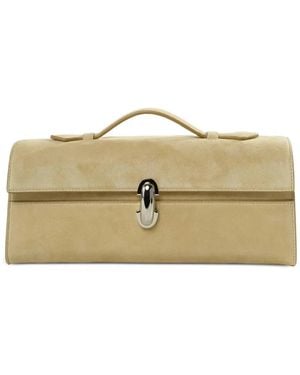 SAVETTE Symmetry Suede Shoulder Bag - Natural
