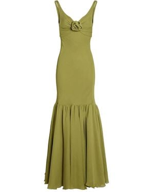 Giambattista Valli Flower-Detail Flared Maxi Dress - Green