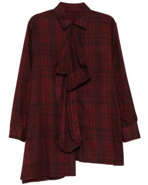 Yohji Yamamoto Broad L Box Detail Blouse - Purple