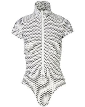 Tessitura 3D-Textured Bodysuit - White