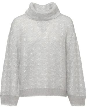 Panicale Sequin-Embellished Roll-Neck Sweater - Grey