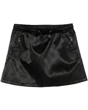 CASABLANCA Drawstring Patterned Mini Skirt - Black