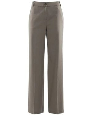 Nenette Erica High-Waisted Pressed-Crease Pants - Gray
