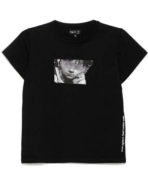 agnès b. Screen-Printed Brando T-Shirt - Black
