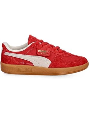 PUMA Palermo Logo-Patch Trainers - Red