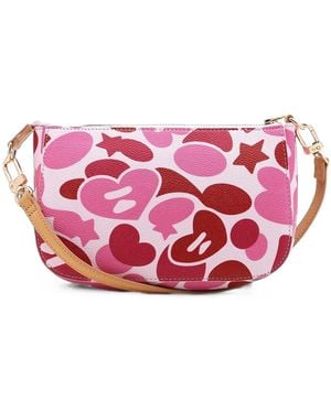 AAPE BY A BATHING AP Camouflage-Print Clutch Bag - Pink