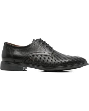 SERGIO MORETTI FIRENZE Perforated Leather Lace-Up Shoes - White