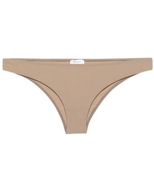 Saint Laurent Elasticated-Waistband High-Cut Bikini Bottoms - Natural