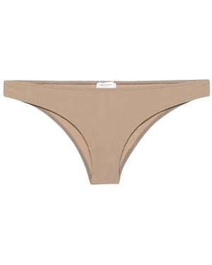 Saint Laurent Hoog Uitgesneden Bikinislip Met Elastische Tailleband - Naturel