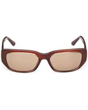 GUESS EYEWEAR Lunettes De Soleil Rectangulaires À Logo - Pink
