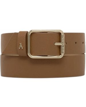 Patrizia Pepe Grainy Leather Belt - Brown