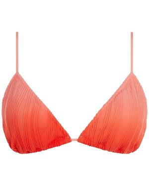 Chantelle Pulp Plissé-Effect Triangle Bikini Top - Red