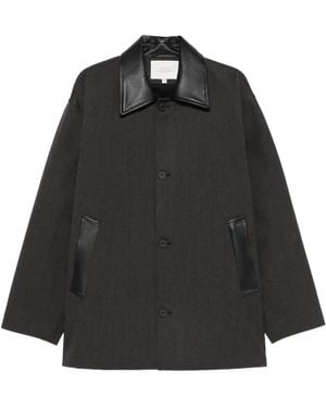 Studio Nicholson Meter Leather-Collar Jacket - Black