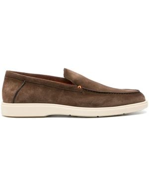 Santoni アーモンドトゥ スエードローファー - ブラウン