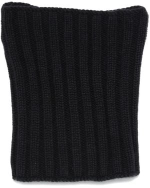 Dell'Oglio Col Amovible En Maille Côtelée - Noir