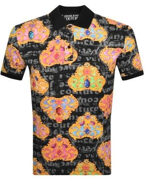 Versace Jeans Couture Baroque-Print Polo Shirt - Orange