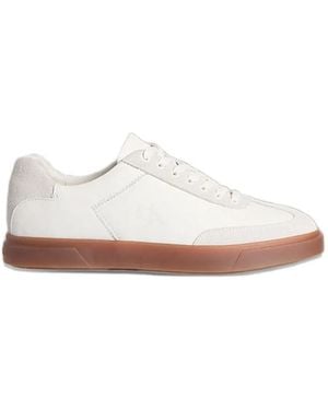 Calvin Klein Lace-Up Leather Trainers - White